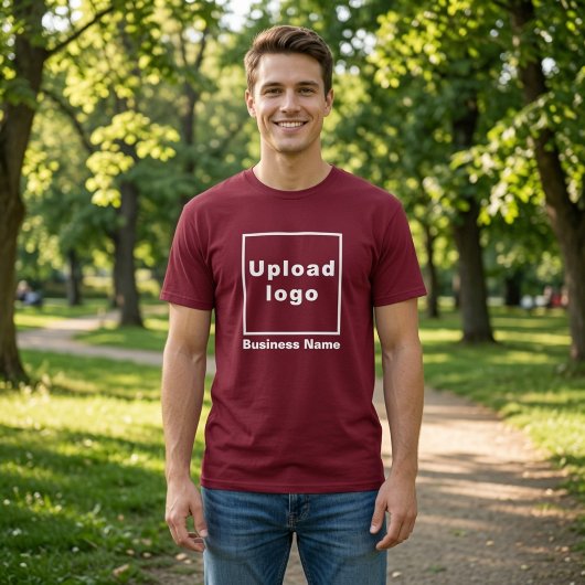 ワインレッドTシャツのビジネス名とロゴ Tシャツ