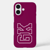 ワインレモン色のカレッジ風ユニバーシティモノグラムイニシャル Case-Mate iPhoneケース (裏面)