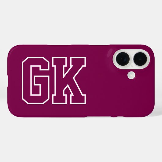 ワインレモン色のカレッジ風ユニバーシティモノグラムイニシャル Case-Mate iPhoneケース (裏面 (横))