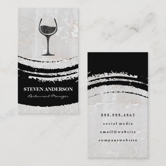 ワインロゴ |ロックテクスチャ 名刺 (正面/裏面)