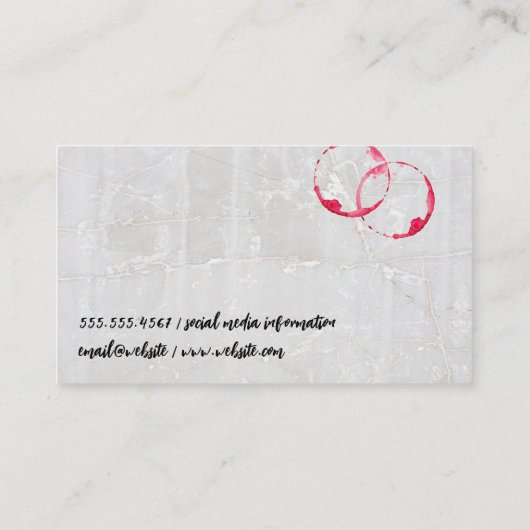 ワインロゴ |大理石とステイン 名刺 (裏面)