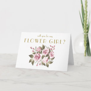 ワインローズブーケ私の花の女の子？ 招待状