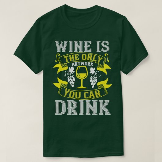 ワインワインだけが飲めるアートワーク Tシャツ (デザイン正面)