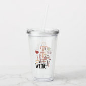 ワインワードクラウドデザインアクリルタンブラー アクリルタンブラー (裏面)