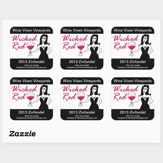 ワインヴィクセン悪い赤フェイクワインラベル スクエアシール (シート)