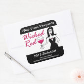 ワインヴィクセン悪い赤フェイクワインラベル スクエアシール (封筒)