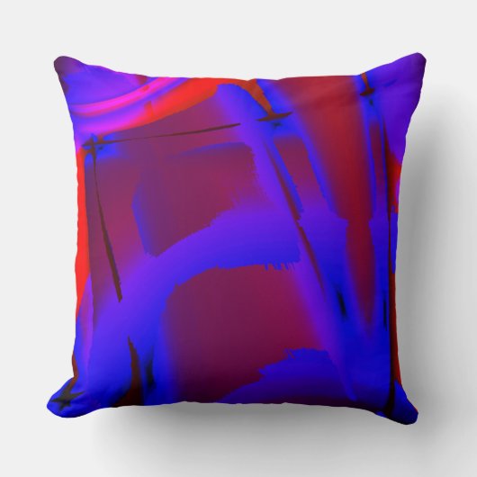 ワイン上の青絵を描色のトリミングされたデジタル倍率 クッション (正面)