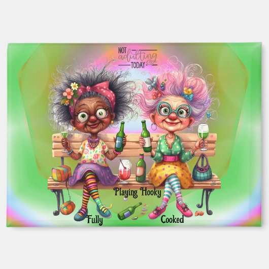 ワイン予測できなレディースの磁石 マグネット (正面)