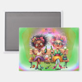 ワイン予測できなレディースの磁石 マグネット (正面/裏面)