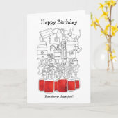 ワイン作りの誕生日カード カード (黄色い花)