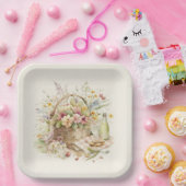 ワイン入りピクニックバスケットボトル ペーパープレート (パーティー)