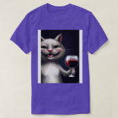 ワイン入り猫1 Tシャツ (デザイン正面)