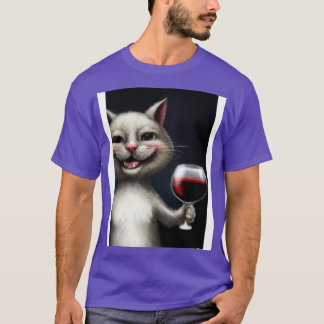 ワイン入り猫1 Tシャツ