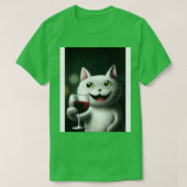 ワイン入り猫3 Tシャツ (デザイン正面)