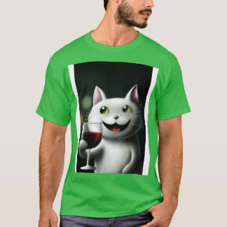 ワイン入り猫3 Tシャツ