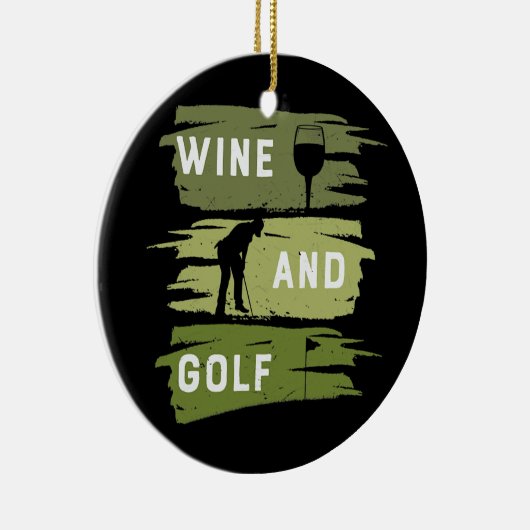 ワイン及びゴルフ好きワイン好きゴルフ用ギア セラミックオーナメント (右)