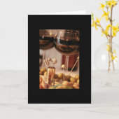 ワイン及びチーズパーティー2 -空白のなカード カード (黄色い花)