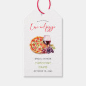 ワイン及びピザブライダルシャワー ギフトタグ (正面)