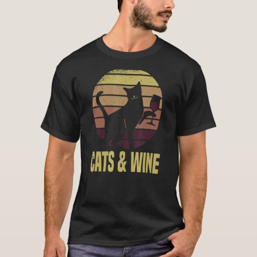 ワイン収集 赤ワイン 猫 Tシャツ (正面)