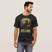ワイン収集 赤ワイン 猫 Tシャツ (正面フル)