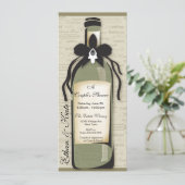 ワイン品種とお洒落ボトル招待状 招待状 (スタンド正面)