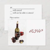 ワイン夕餐会招待 出欠カード (正面/裏面)