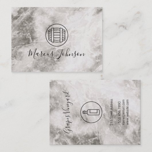 ワイン大理石テクスチャ 名刺 (正面/裏面)
