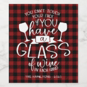 ワイン好おもしろいき2020コビディクリスマスレッドプレイド ワインラベル (シングルラベル)