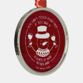 ワイン好おもしろいき2020コービッドクリスマスレッドウッド メタルオーナメント (右)