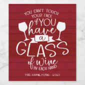 ワイン好おもしろいき2020コービッドクリスマスレッドウッド ワインラベル (シングルラベル)