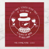 ワイン好きおもしろい2020コビディクリスマス ワインラベル (シングルラベル)