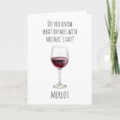 ワイン好きな赤い母の日用メルロ カード (正面)