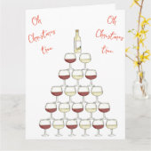 ワイン好きのためのクリスマスグリーティングカード カード (黄色い花)