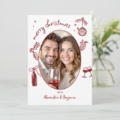 ワイン好きのための手描きポストカード シーズンカード (スタンド正面)