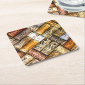 ワイン好きのコースター スクエアペーパーコースター (アングル)