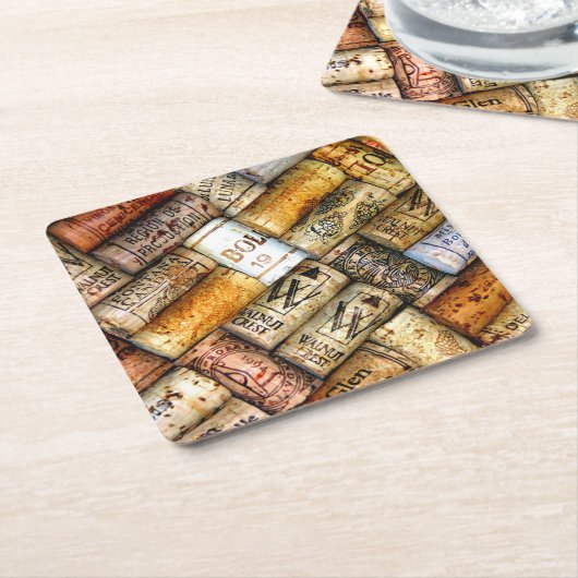 ワイン好きのコースター スクエアペーパーコースター (アングル)