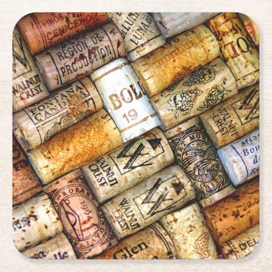 ワイン好きのコースター スクエアペーパーコースター (正面)