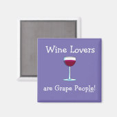 ワイン好きはブドウの人々の漫画ユーモアのある マグネット (正面/裏面)