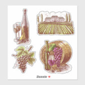 ワイン好きセットステッカー シール (シート)