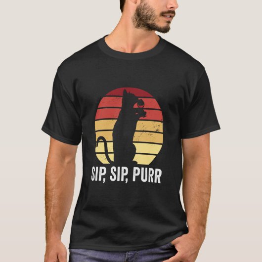 ワイン好き猫 Tシャツ (正面)