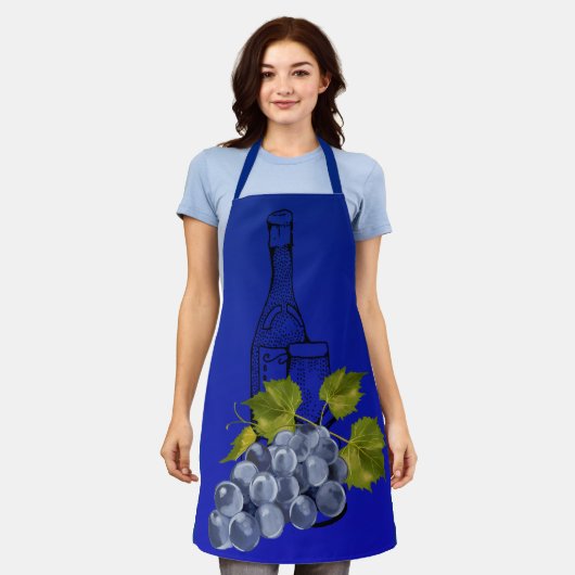 ワイン好き エプロン (着用した状態)