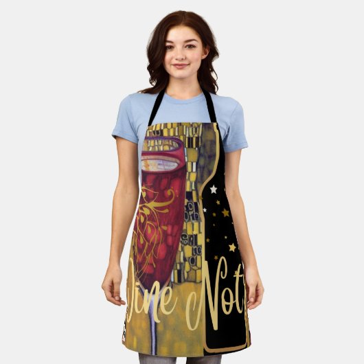 ワイン好き エプロン (着用した状態)