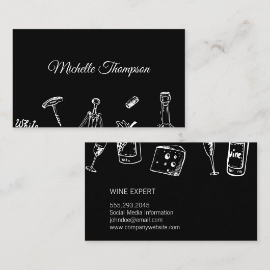 ワイン好き 名刺 (正面/裏面)