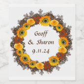 ワイン好パーソナライズされたき花印 ワインラベル (シングルラベル)