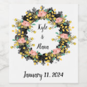 ワイン好パーソナライズされたき花印 ワインラベル (シングルラベル)