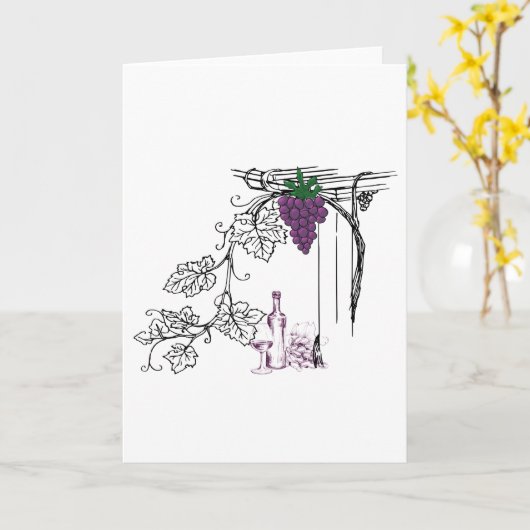 ワイン好空白のき カード (黄色い花)