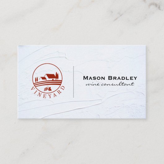 ワイン専門家 |ガラスとボトル |ブドウ園 名刺 (正面)