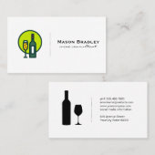 ワイン専門家 |ガラスとボトル 名刺 (正面/裏面)