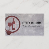 ワイン専門家 |ガラスとボトル 名刺 (正面)