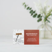 ワイン専門家 | レッドレザーマーブル 名刺 (スタンド正面)